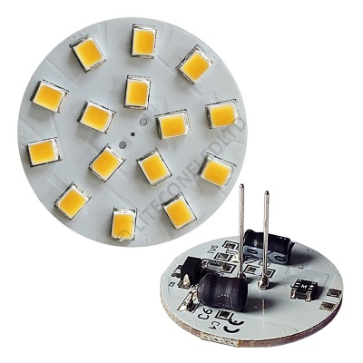 G4 15SMD 10-30 Vdc Back Pin 2.3W Warm White LED Bulb