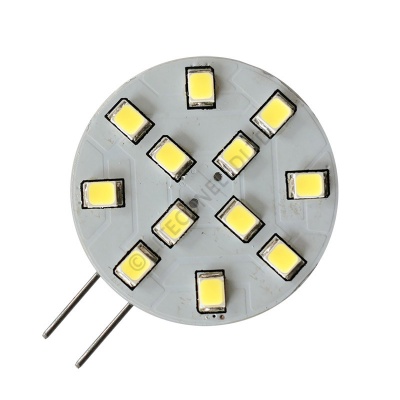 G4 12SMD 10-30 Vdc Side Pin 2.4W Cool White LED Bulb
