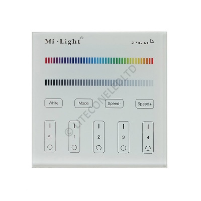 Wall Mount T3 MiLight 2.4Ghz 4 Zone RGB/W Controller