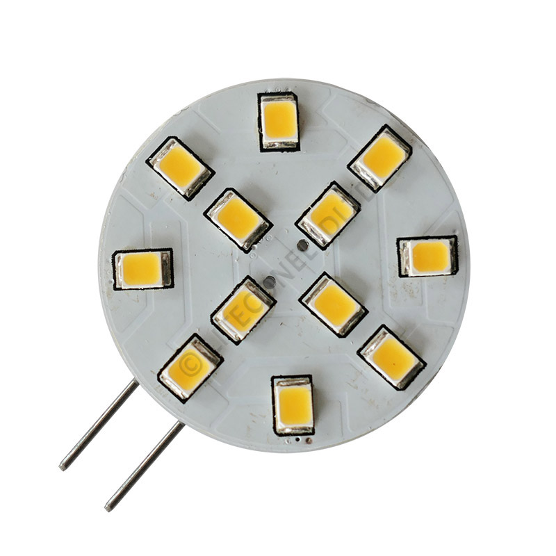 G4 12SMD 10-30 Vdc Back Pin 2.4W Warm White LED Bulb