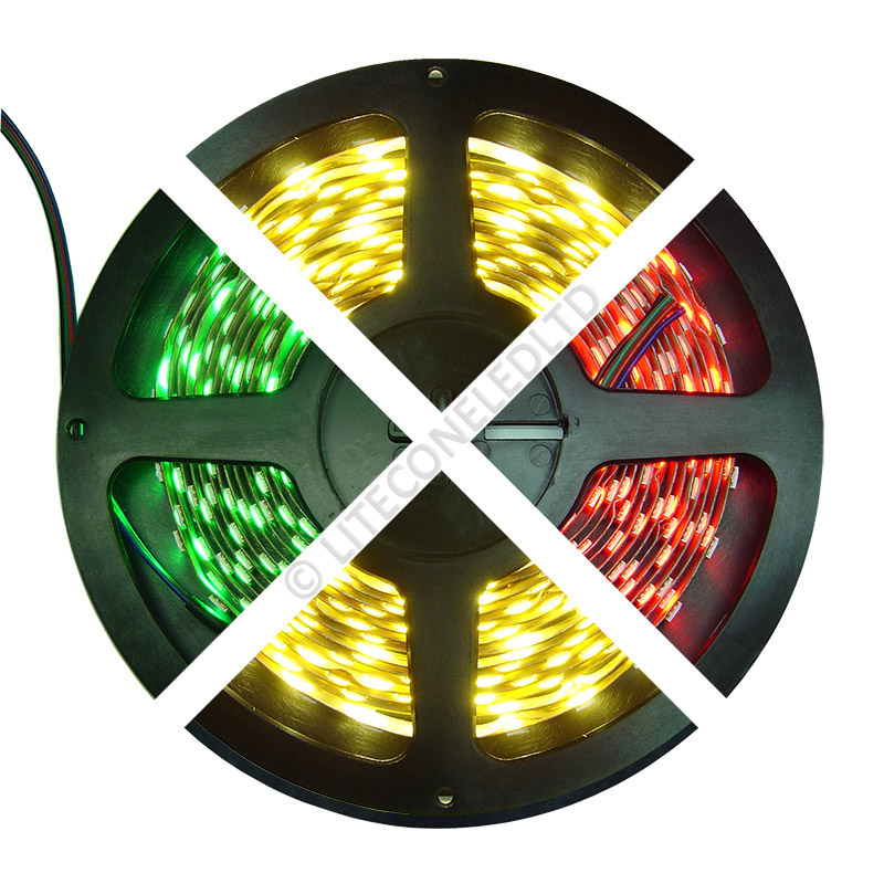 24V DC 18W / Metre 5050 IP20 Single Chip RGBCW LED Flex Strip 5m Roll ...
