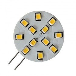 G4 12SMD 10-30 Vdc Side Pin 2.4W Warm White LED Bulb